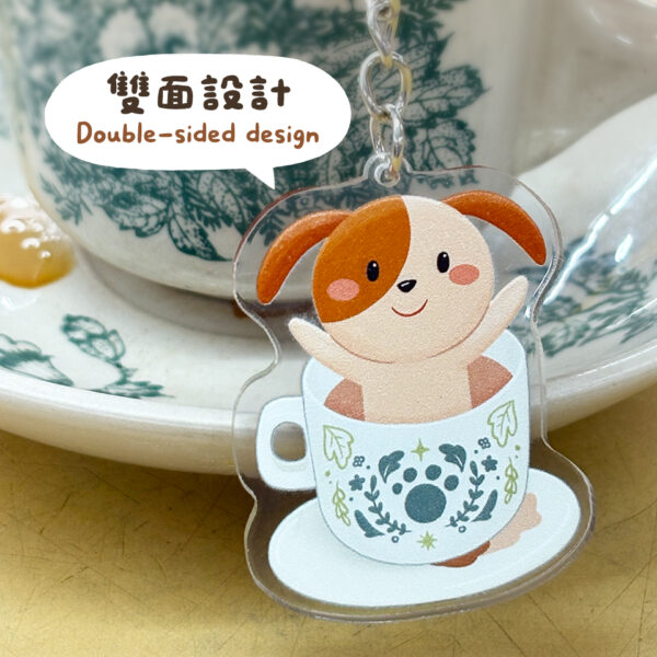 acrylic keychain (cup of tea)