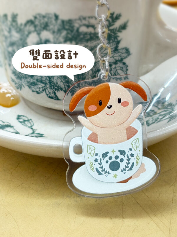 acrylic keychain (cup of tea)