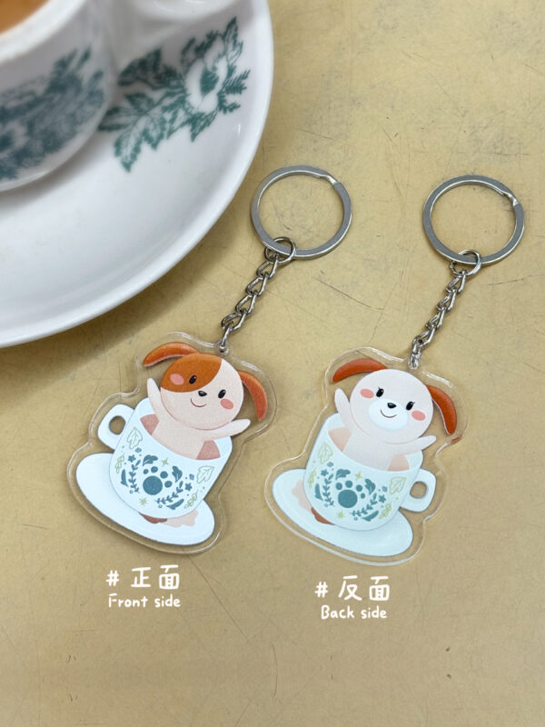 acrylic keychain (cup of tea)