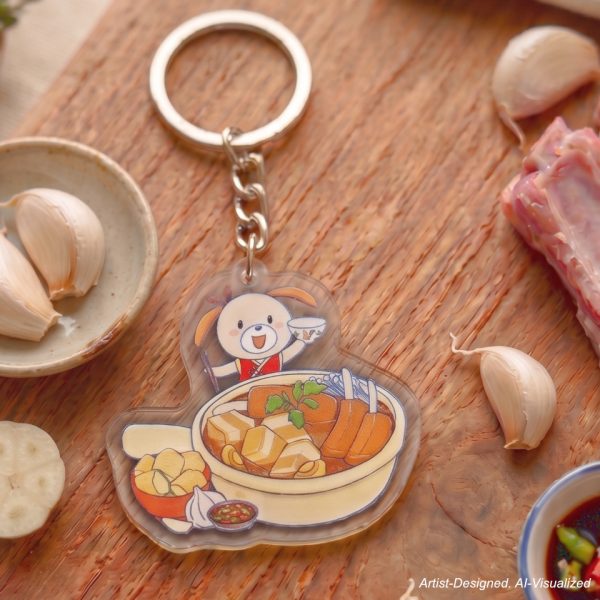 acrylic keychain (bak kut teh)
