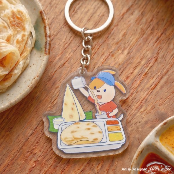 acrylic keychain (roti canai)