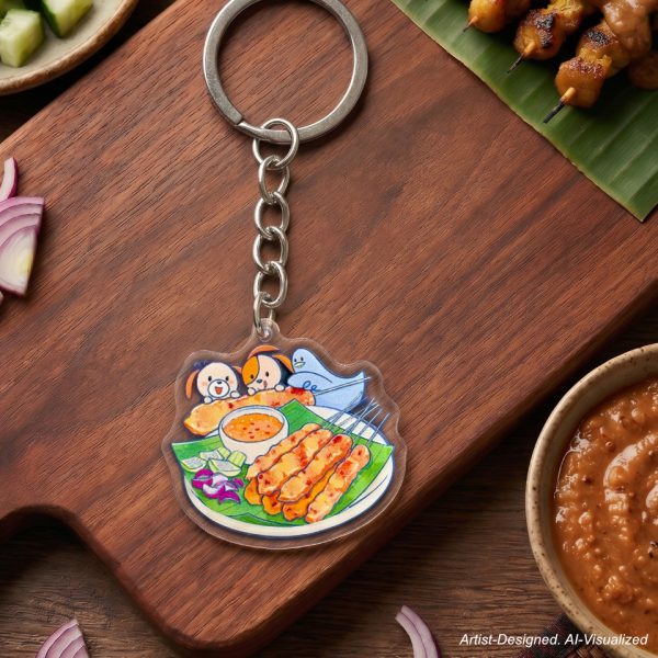 acrylic keychain (satay)